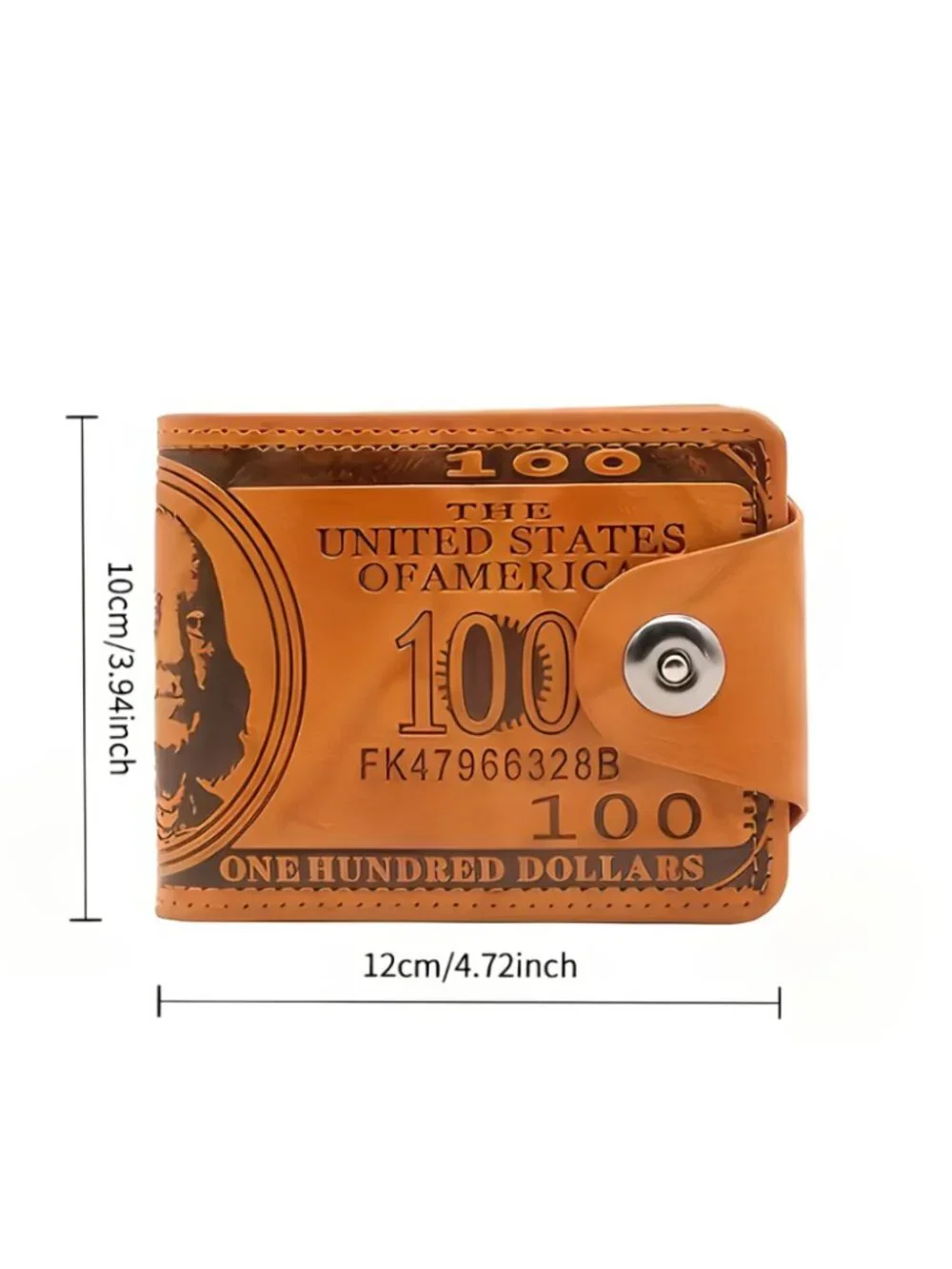 Benjamin Bill Vintage Wallet - $100 Bill Design Bifold
